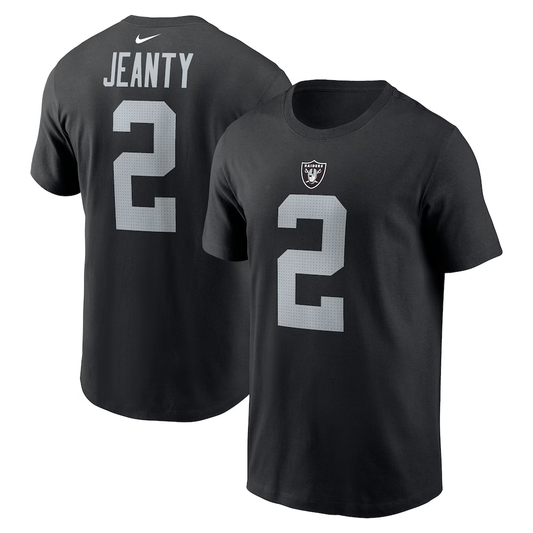 Men's Las Vegas Raiders Ashton Jeanty Nike Black Name & Number T-Shirt