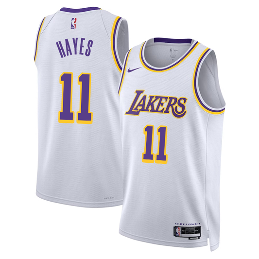 Los Angeles Lakers Nike Icon Edition Swingman Jersey - White-Jaxson Hayes