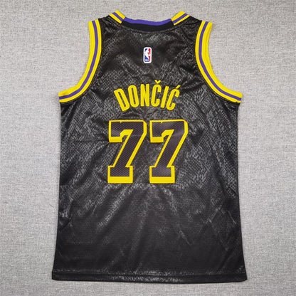 Youth Luka Dončić Los Angeles Lakers #77 City Edition Black Mamba Embroidered  Jersey