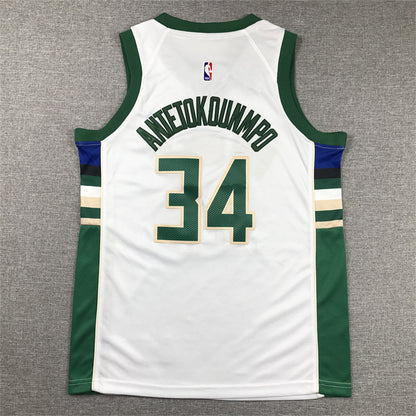 Youth Giannis Antetokounmpo Milwaukee Bucks #34  Embroidered Jersey