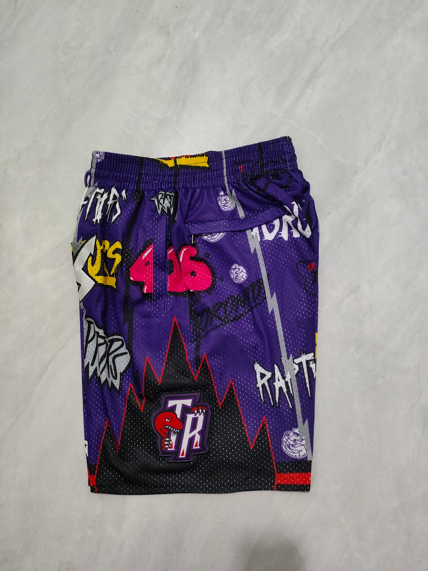 Toronto Raptors Purple Graffiti Pocket Shorts