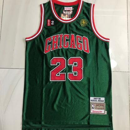Michael Jordan Chicago Bulls Jersey 23 Green -Retro Dense Embroidery
