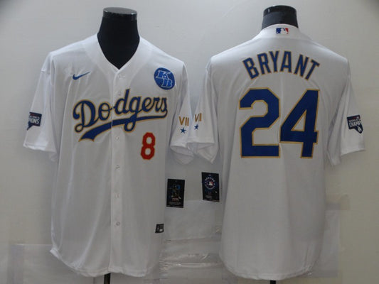 Men's Los Angeles Dodgers Kris Bryant #8-24 White Alternate Game Jersey