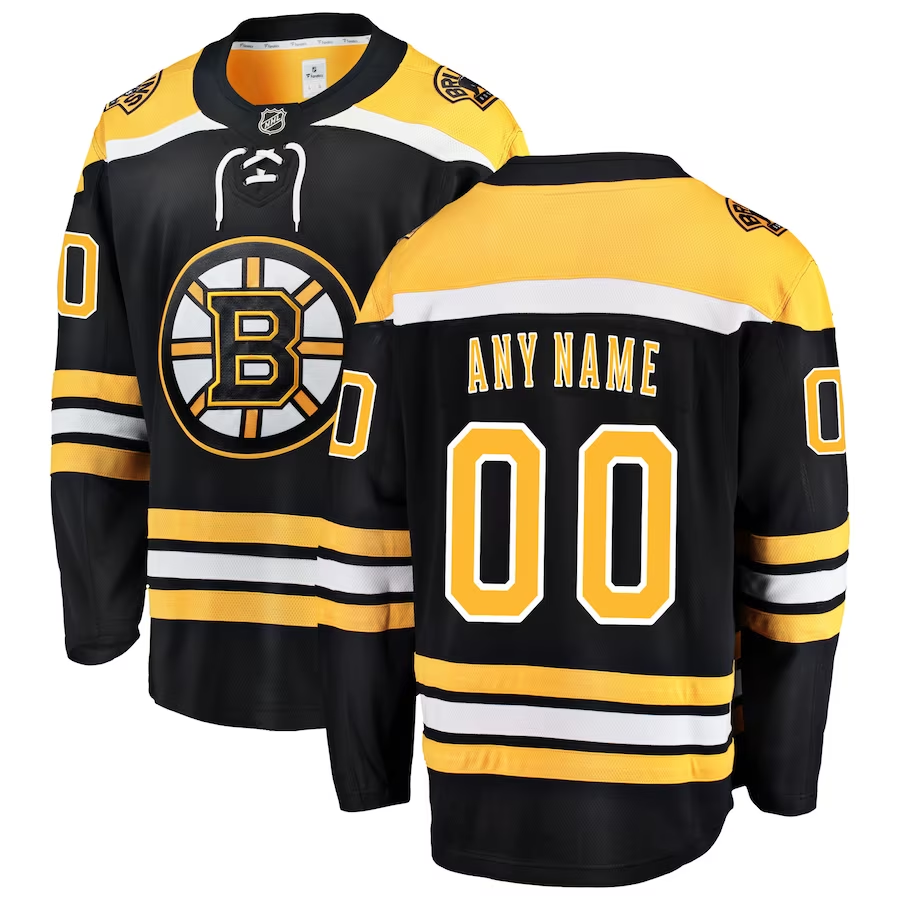 Men's Boston Bruins  Branded Black Custom Player Jersey