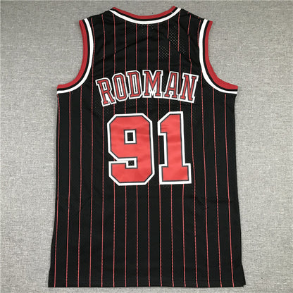 Chicago Bulls Dennis Rodman #91 1995-96 Throwback — Embroidered