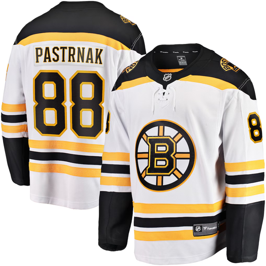 Men's Boston Bruins David Pastrnak #88  White Jersey