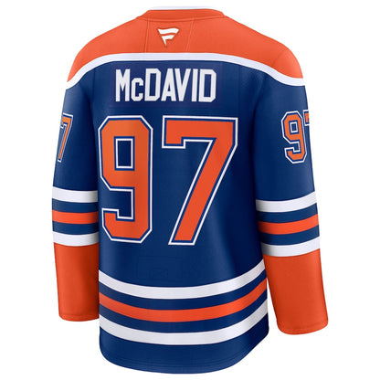 Men's Edmonton Oilers Connor McDavid Fanatics Royal 2025 Stanley Cup Final Home Premium Jersey