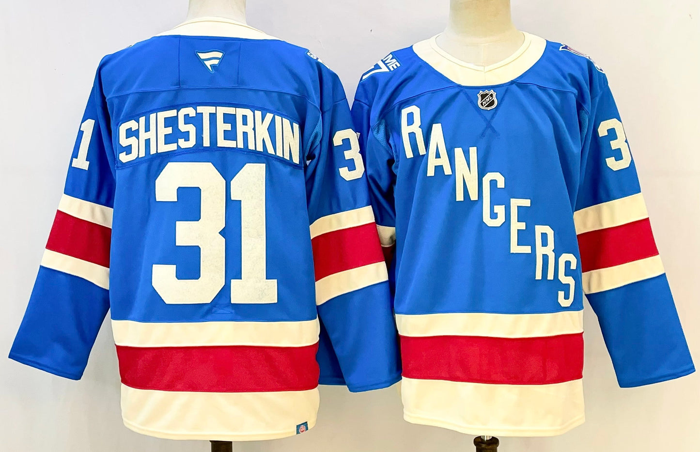 Men's New York Rangers Igor Shesterkin #31 Fanatics Blue Centennial Premium Jersey