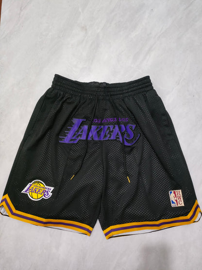 JUST DON Los Angeles Lakers Black Pocket Shorts