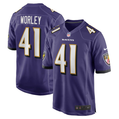 Daryl Worley Baltimore Ravens Nike Game   Jersey - Purple