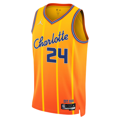 Charlotte Hornets Brandon Miller Jordan Brand Orange 2025/26 Swingman Jersey - City Edition