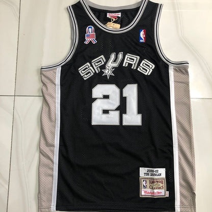 Tim Duncan Throwback San Antonio Spurs Black 21 MN