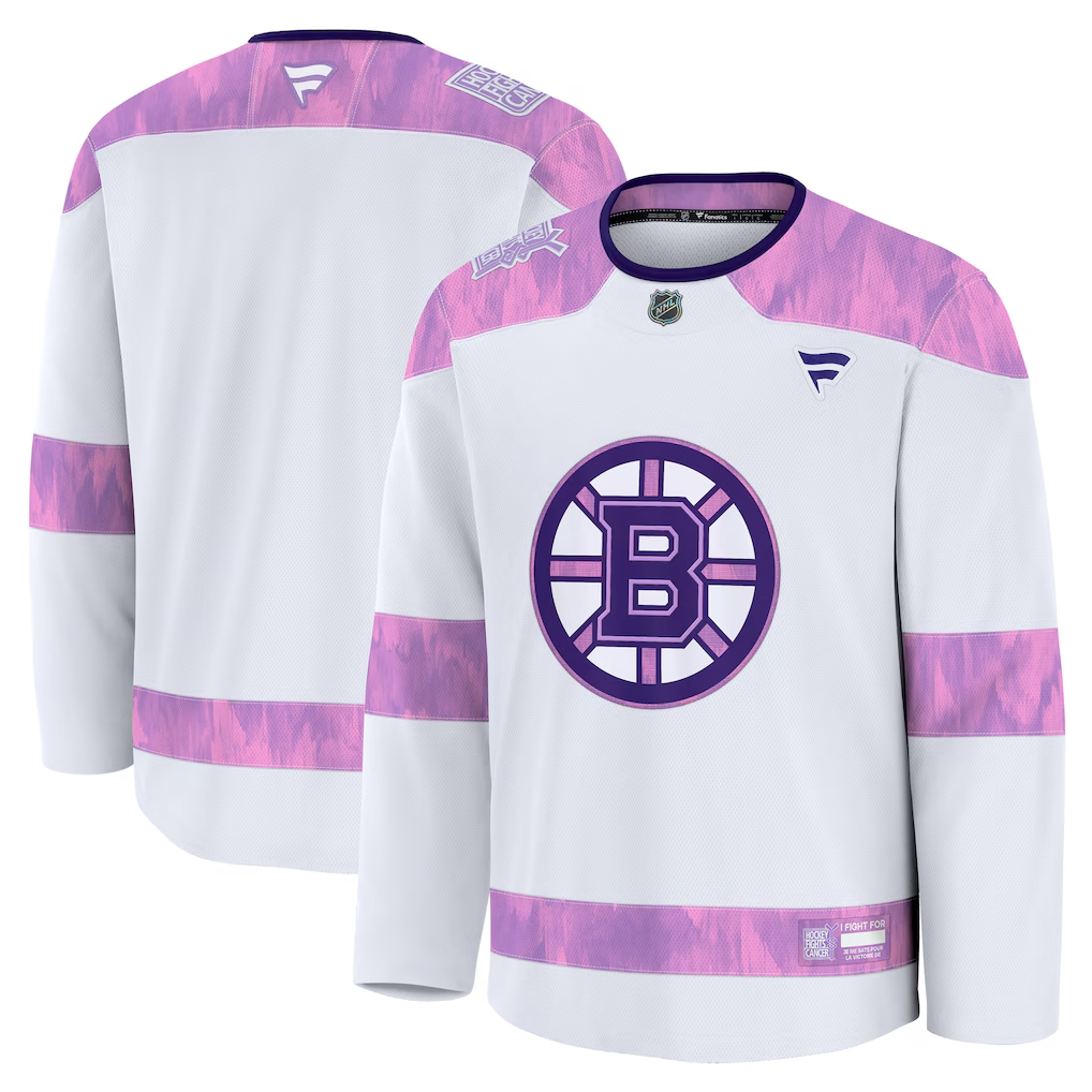 Men's Boston Bruins  White Purple Blank Player Jersey