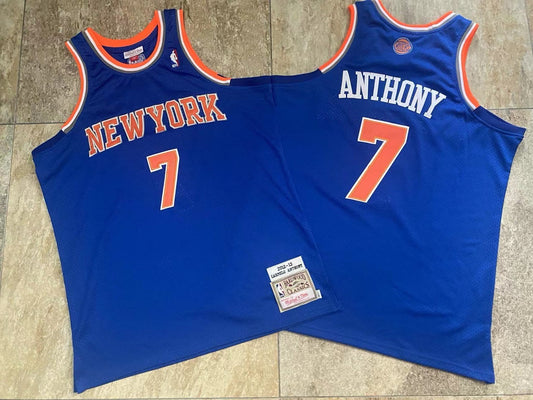 Mitchell & Ness New York Knicks #7 Carmelo Anthony 2012-13 Retro Blue Jersey