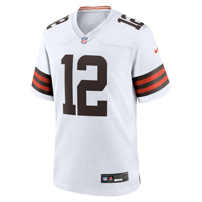 Men's Cleveland Browns Shedeur Sanders Nike White 2025 NFL Draft Game Jersey