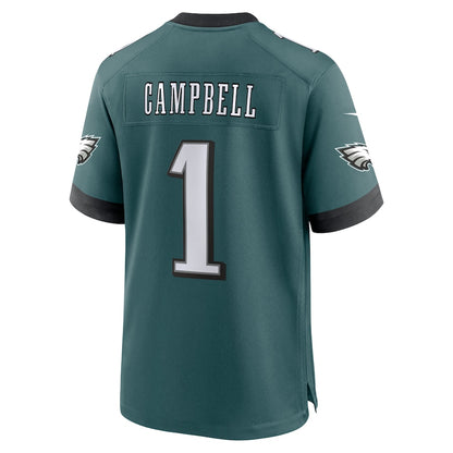 Philadelphia Eagles Jihaad Campbell Nike Green 2025 NFL Draft First Round Pick Game Jersey