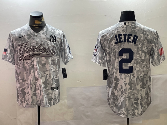 Men's New York Yankees Derek Jeter #2 Arctic Camo 2024 Salute to Service Limited Jersey