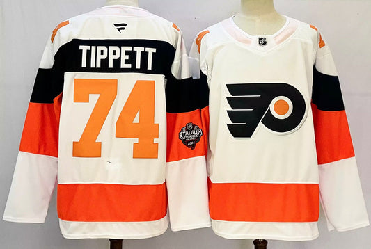 Men's Philadelphia Flyers Owen Tippett #74 White Jersey