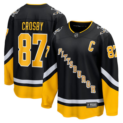 Men's Pittsburgh Penguins Sidney Crosby Fanatics Black 2021/22 Alternate Premier Breakaway Player Jersey