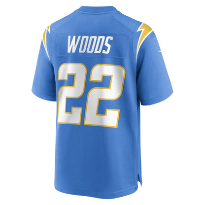 JT Woods Los Angeles Chargers Nike Game   Jersey - Powder Blue