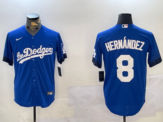 Men's Los Angeles Dodgers Enrique Hernandez #8 Royal City Connect Replica Player Jersey