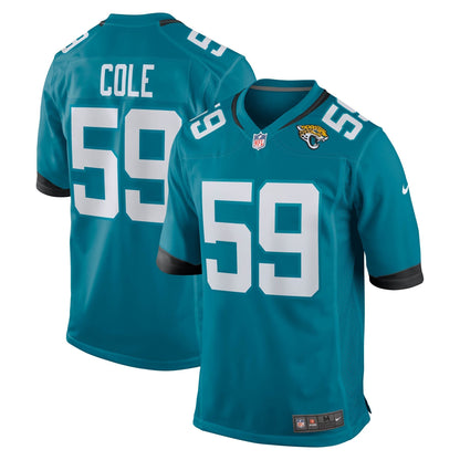 Myles Cole Jacksonville Jaguars Nike Team Game Jersey -  Teal