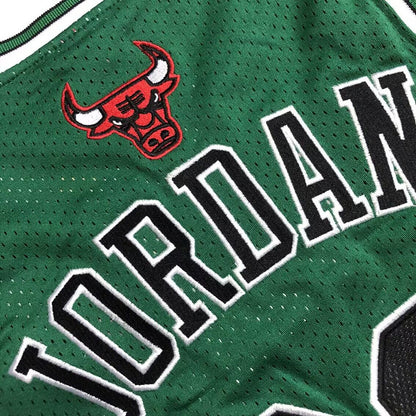 Michael Jordan Chicago Bulls Jersey 23 Green -Retro Dense Embroidery