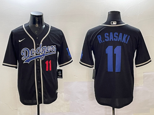 Men's Los Angeles Dodgers Roki Sasaki #11 Black Player Jersey