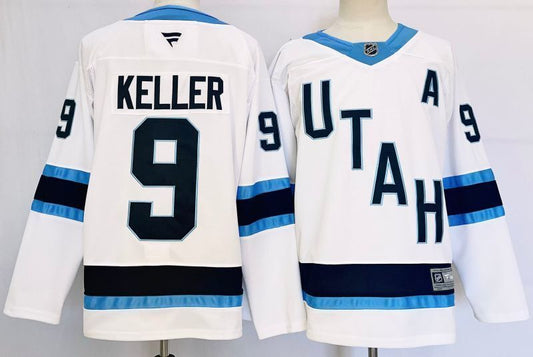 Men's Utah Mammoth Clayton Keller #9 White Player Jersey