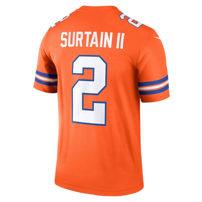 Patrick Surtain II Denver Broncos Nike Mile High Collection 1977 Throwback   Legend Jersey - Orange