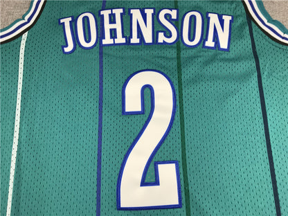 Charlotte Hornets Larry Johnson #2 1992-93 Throwback - Embroidered Jersey