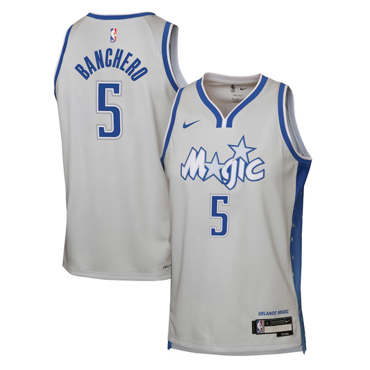 Youth Orlando Magic Paolo Banchero Nike Silver 2025/26 City Edition Swingman Jersey