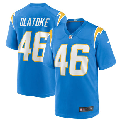 Praise Olatoke Los Angeles Chargers Nike Team Game Jersey -  Powder Blue