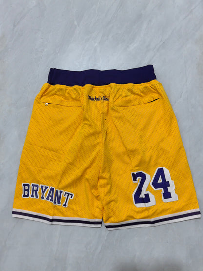Los Angeles Lakers Yellow Retro Pocket Shorts #24