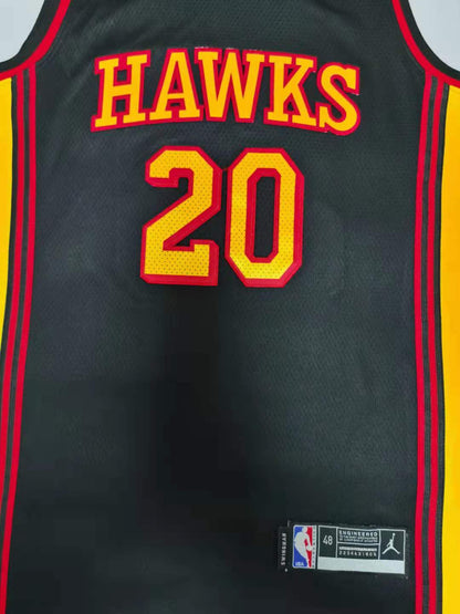 Men's Atlanta Hawks John Collins #20 Black 2020/21 Swingman Jersey