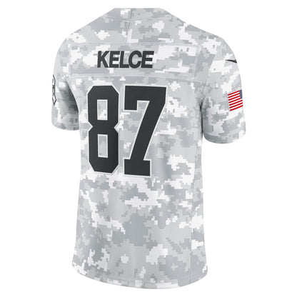 Travis Kelce Kansas City Chiefs Nike 2024 Salute to Service Limited Jersey - Arctic Camo