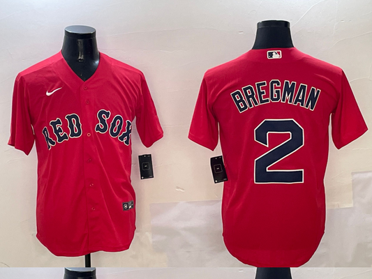 Men's Boston Red Sox Alex Bregman #2 Red Replica Player Jersey