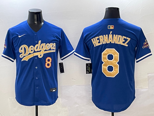 Men's Los Angeles Dodgers Enrique Hernandez #8 Royal 2025 Gold Collection Limited Jersey