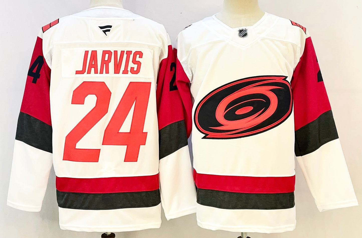 Men's Carolina Hurricanes Seth Jarvis #24 Fanatics White Away Premium Jersey