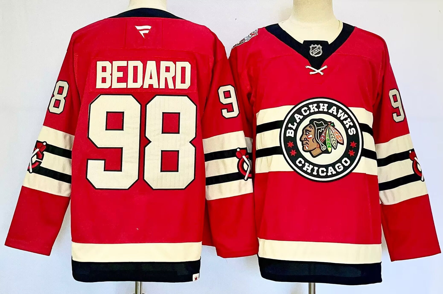 Men's Chicago Blackhawks Connor Bedard #98  Red Game Jersey