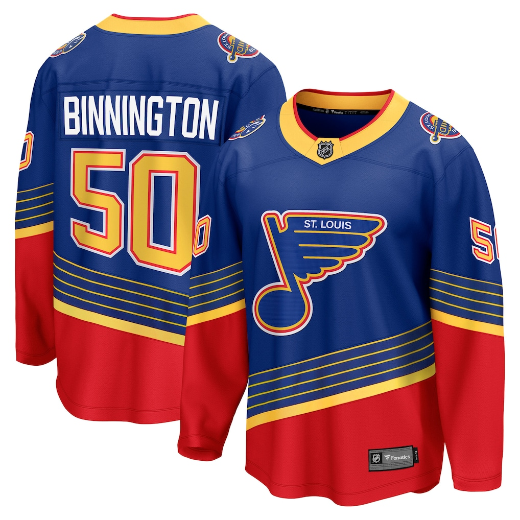 Men's St. Louis Blues Jordan Binnington #50 Royal Breakaway Jersey