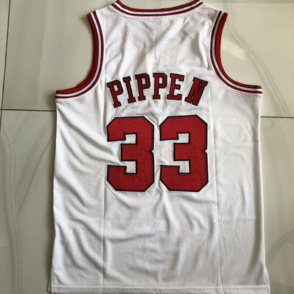 Chicago Bulls Scottie Pippen 33 White Thorwback Jersey