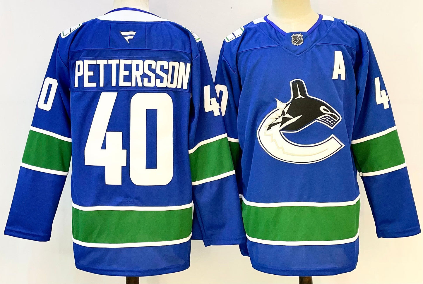 Men's Vancouver Canucks Elias Pettersson #40 Blue Home Premium Jersey