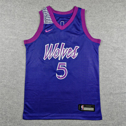Youth Anthony Edwards Minnesota Timberwolves #5  City Edition Embroidered Jersey