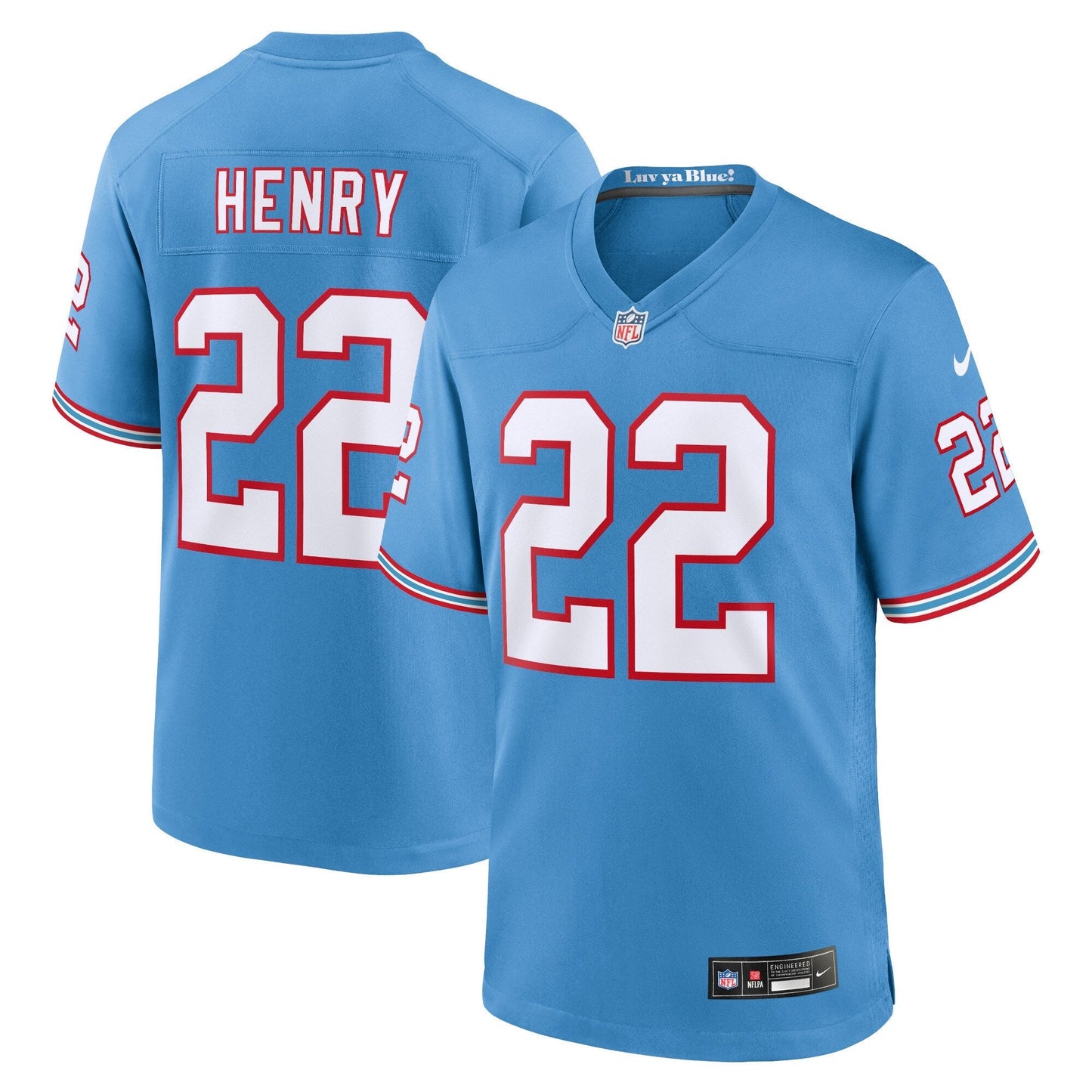 Derrick Henry Tennessee Titans Nike Oilers Throwback Alternate Game   Jersey - Light Blue