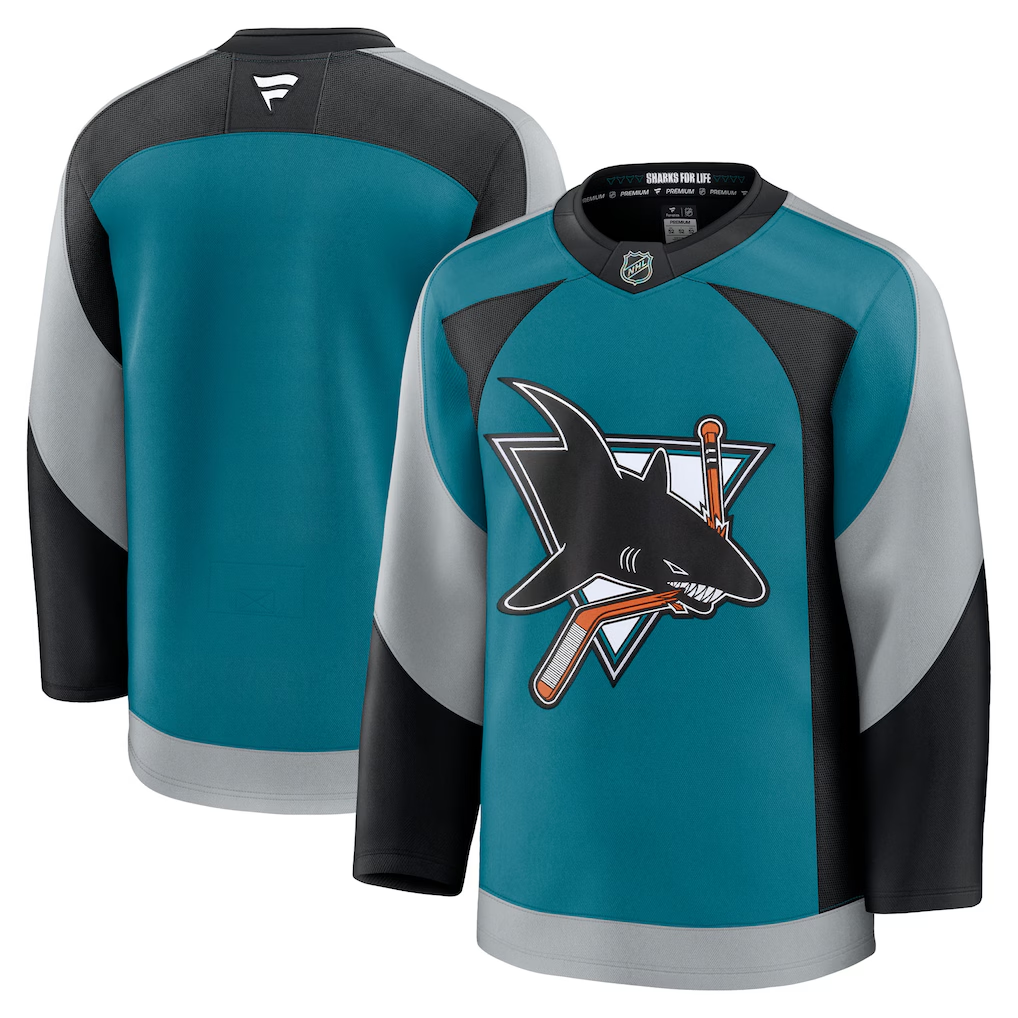 Men's San Jose Sharks Teal Alternate Premium Blank Jersey