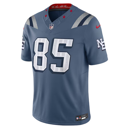 Men's New England Patriots Hunter Henry Nike Storm Blue 2025 Rivalries Collection Limited Jersey