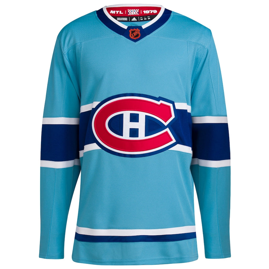 Custom Montreal Canadiens Reverse Retro 2.0  Blank Jersey - Light Blue