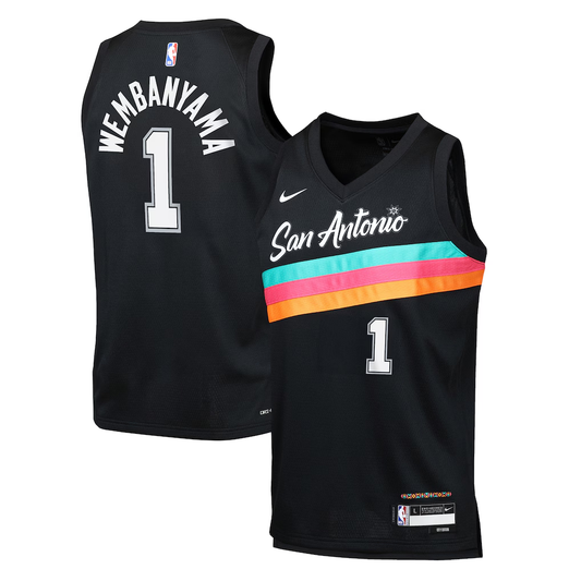 Youth San Antonio Spurs Victor Wembanyama Nike Black 2025/26 City Edition Swingman Jersey