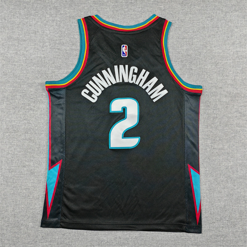 Youth Cade Cunningham Detroit Pistons #2 City Edition Embroidered  Jersey